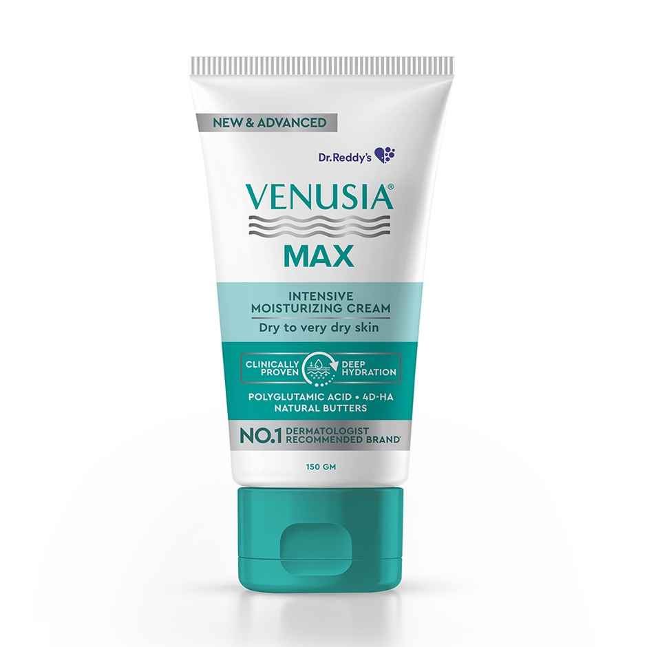 Venusia Max Intensive Moisturizing Cream with 4D Hyaluronic+Polyglutamic Acid | Dry to Very Dry Skin