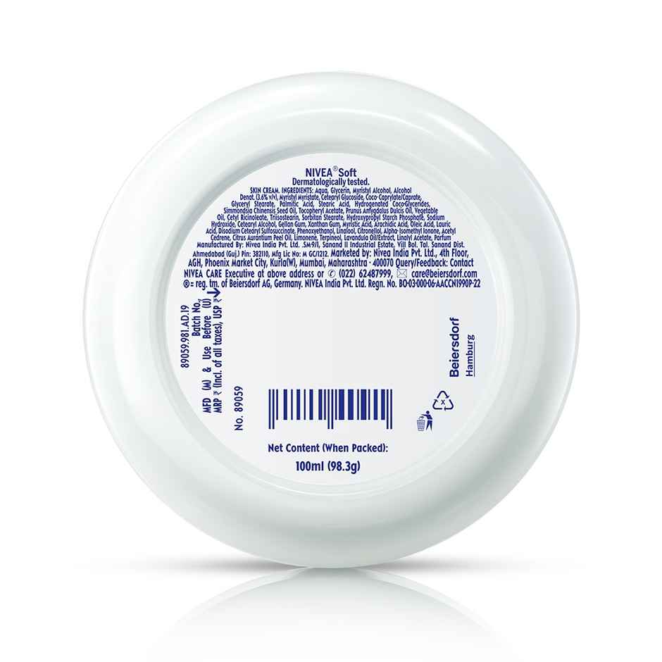 NIVEA Soft Moisturizing Cream Vitamin E Face Cream, Body Moisturizer 72H Hydration Dry & Normal Skin