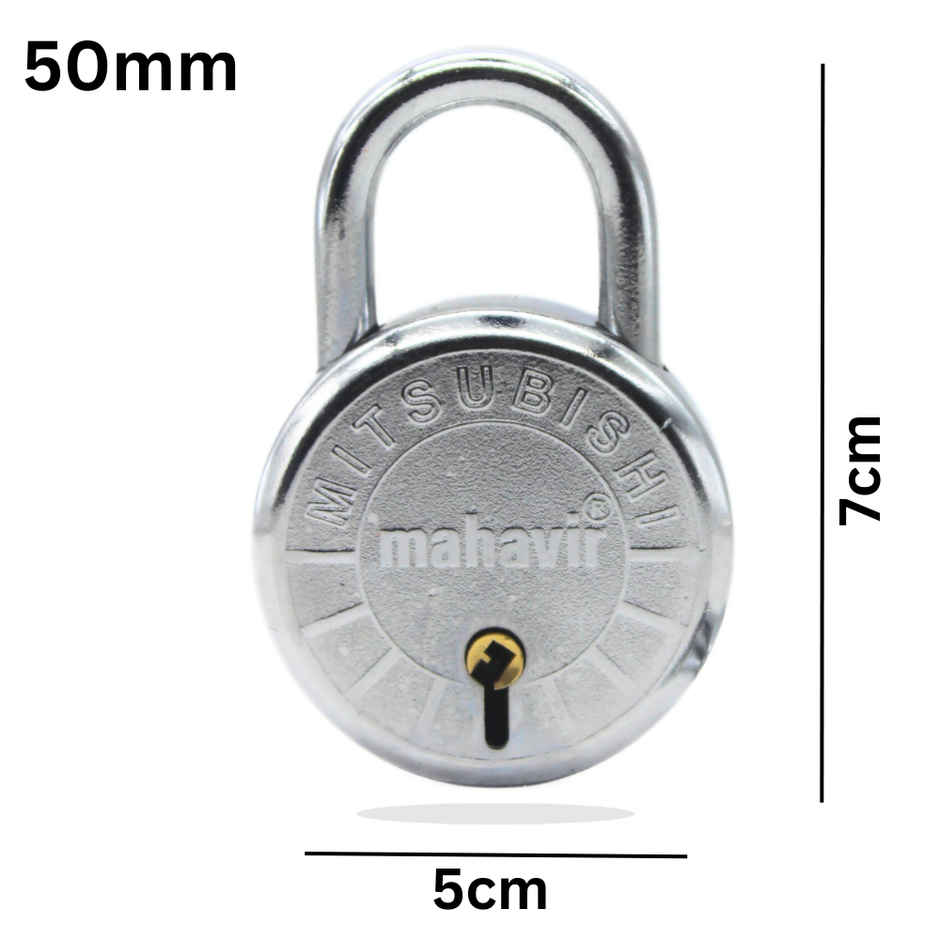Se7en Padlock With 3 Keys - 50mm - Round Shaped