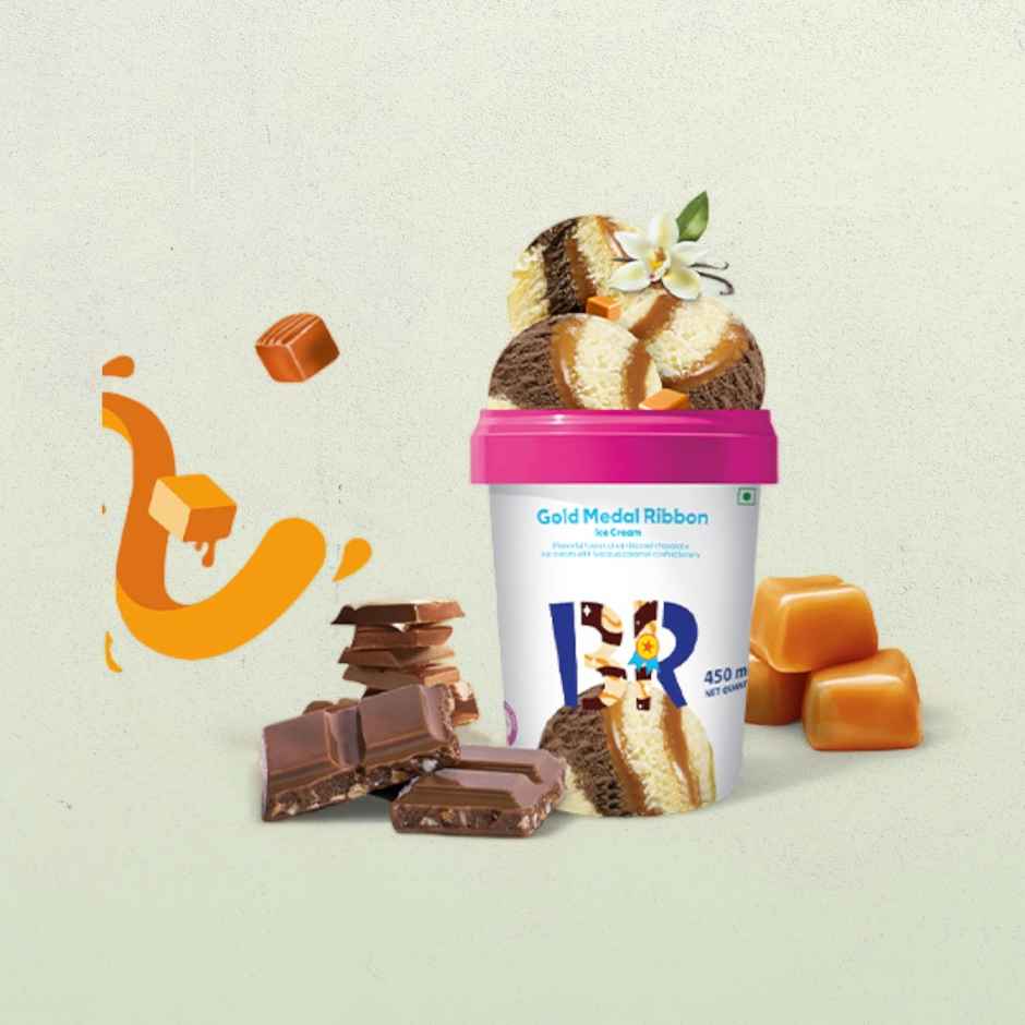 Baskin Robbins Gold Medal Ribbon Ice Cream Tub