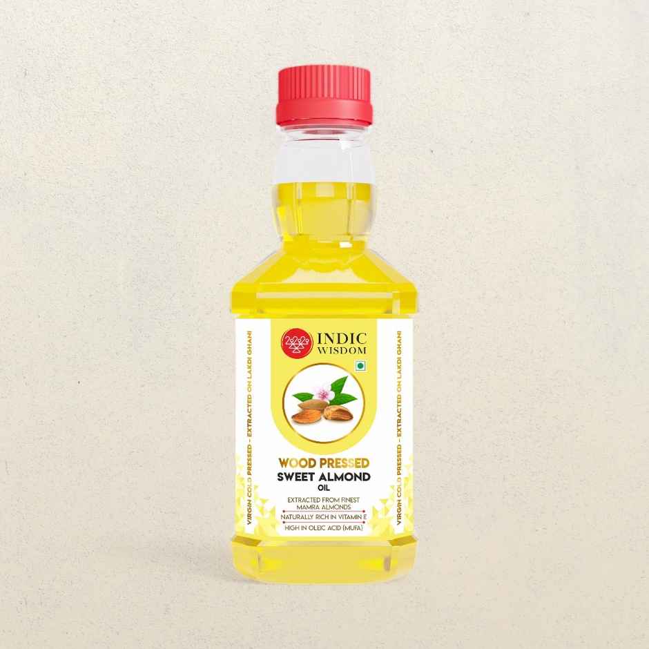 Indic Wisdom Sweet Almond Wood Pressed Oil | Cold Pressed - Extracted on Wooden Churner