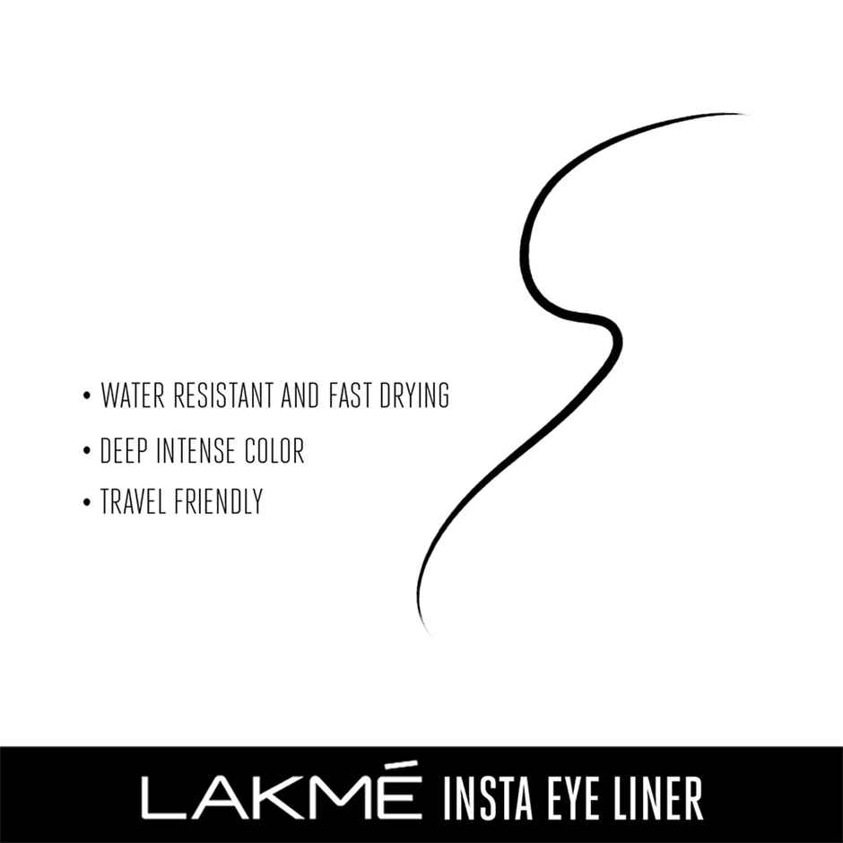 Lakme Ultimate Glam Eye Liner, Semi Matte, Black