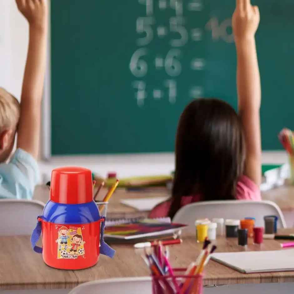Nayasa Nippy Insulated Sipper Water Bottle | Plastic Inner | BPA Free | Red | 350 ml