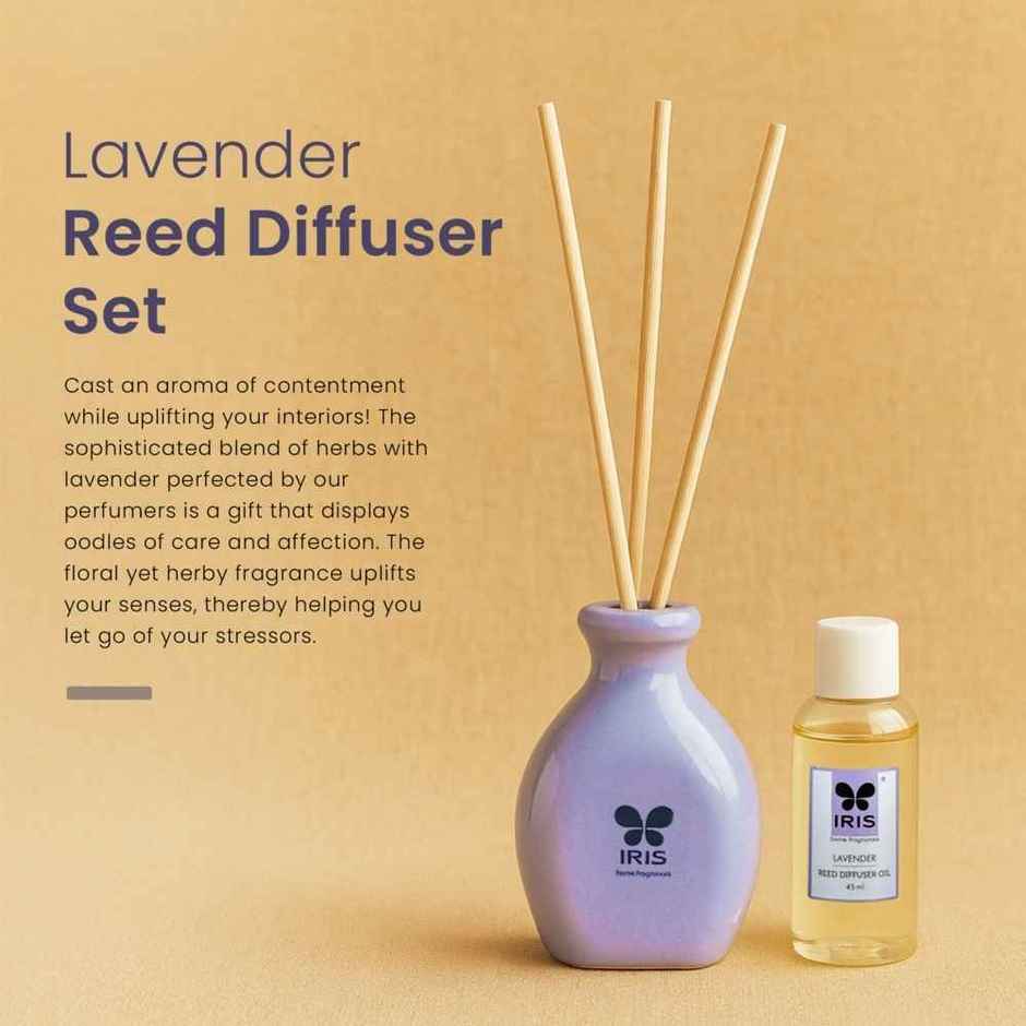 IRIS Lavender Reed Diffuser Set | Long-Lasting Fragrance