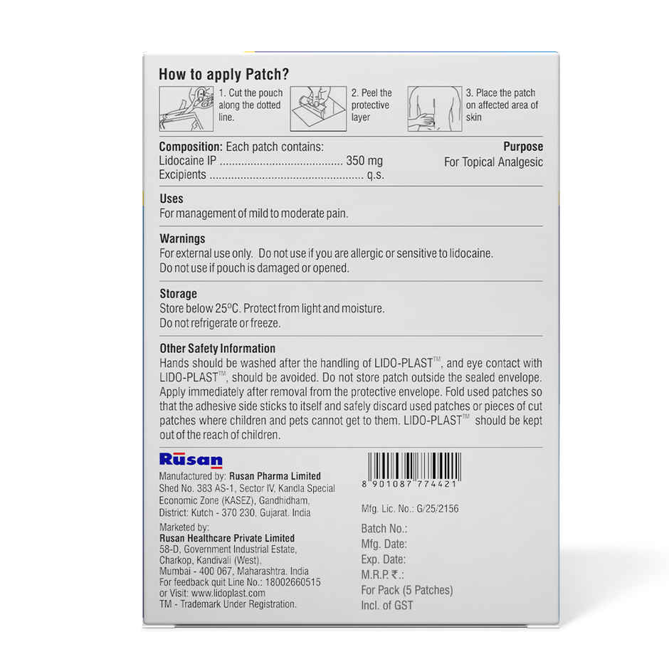 Lido-Plast 350mg Patch