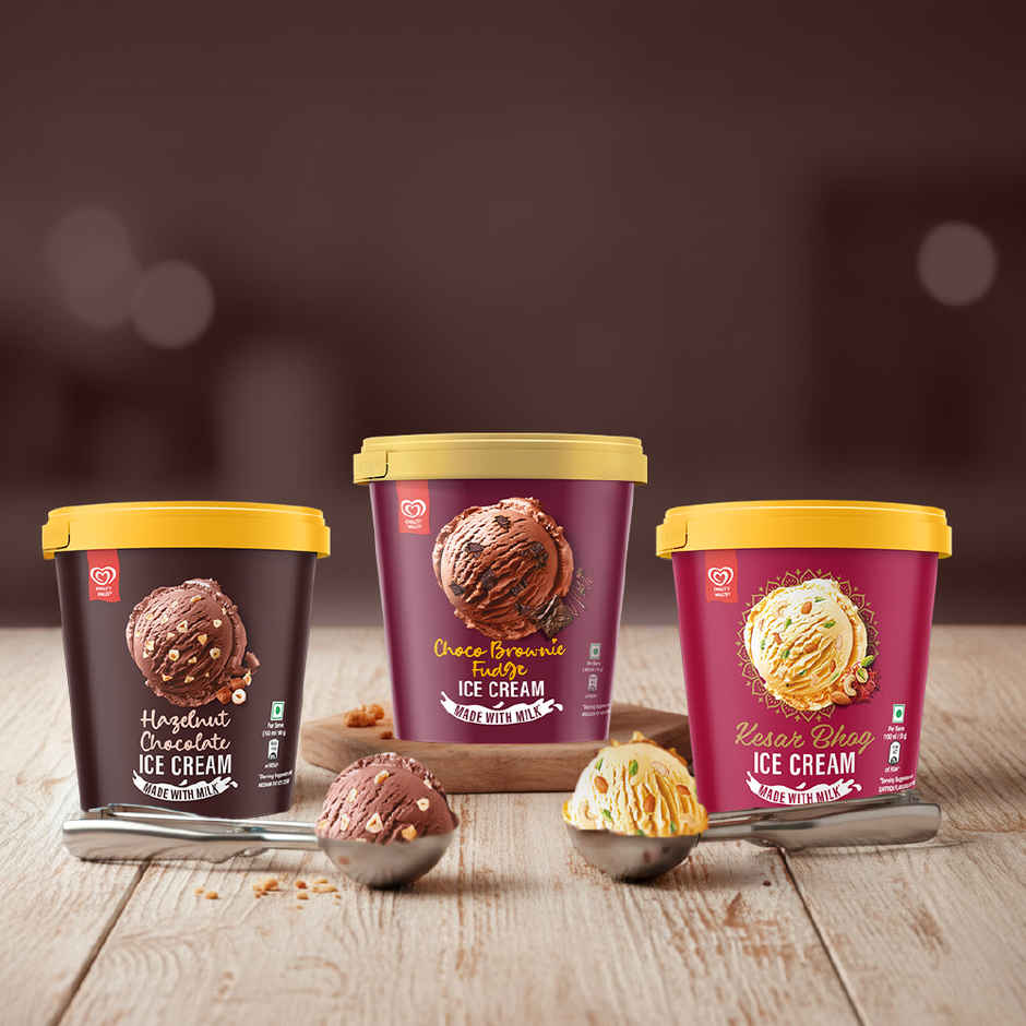 Kwality Wall's Hazelnut Chocolate Ice Cream Tub Combo