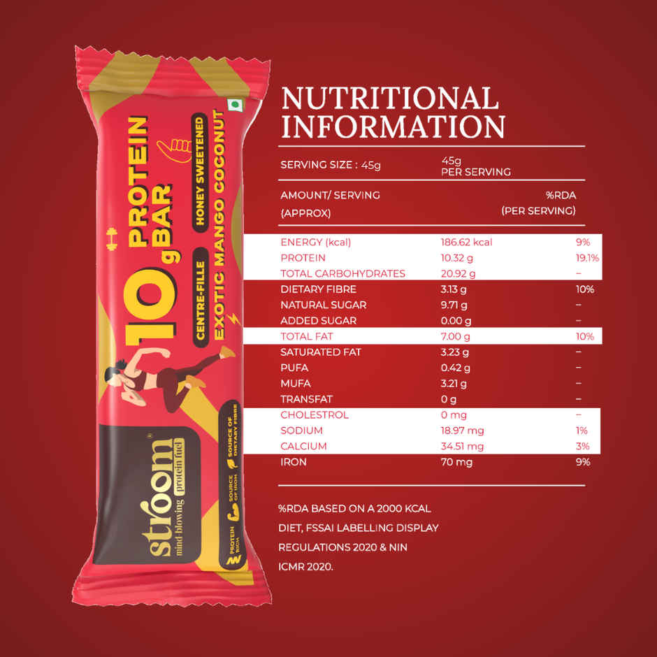Stroom Exotic Mango Coconut Protein Bars