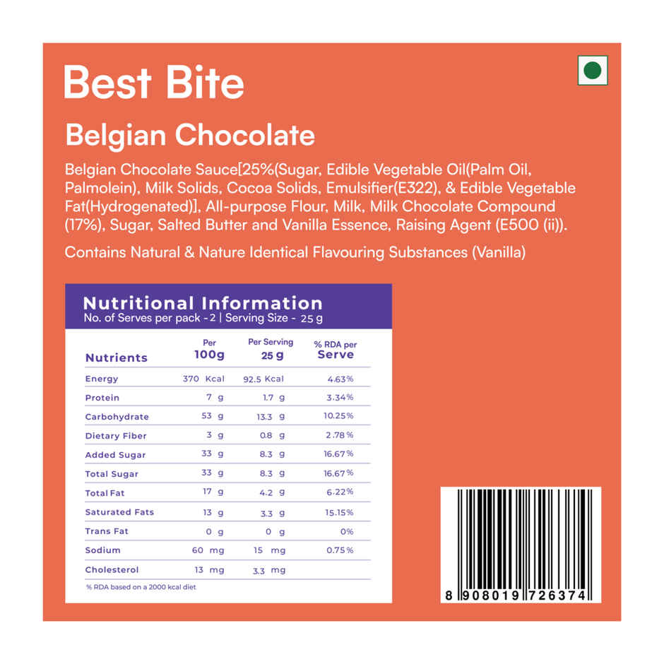 Nova Nova Best Bite - Belgian Chocolate(50gms) & Kwality Wall'S Shameless Vanilla Tub(700ml) Combo