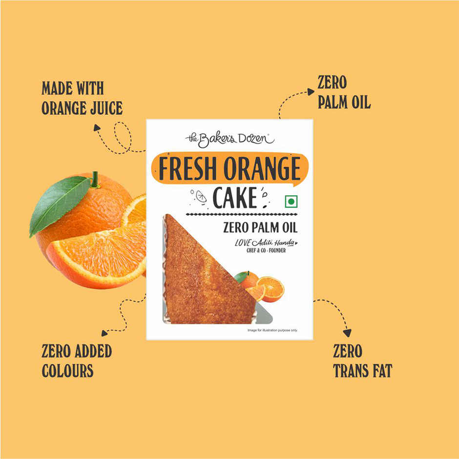 The Baker's Dozen Handmade Fresh Orange Cake |Eggless Cake | Made with Fresh Orange Juice | Combo
