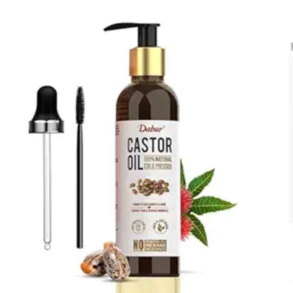 Dabur  Natural Cold Pressed Castor Oil With Vitamin E, Omega-6 & 9