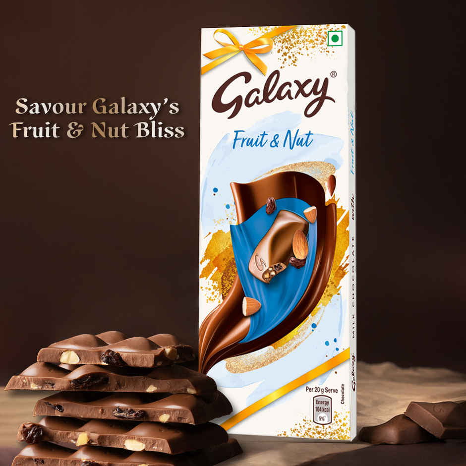 Galaxy Fruit & Nut Milk Chocolate Bar Loaded With Almonds & Raisins