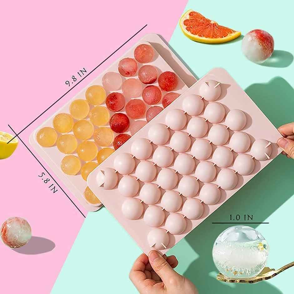 Daluci Mini Round Ice Cube Tray with Lid | Multicolor