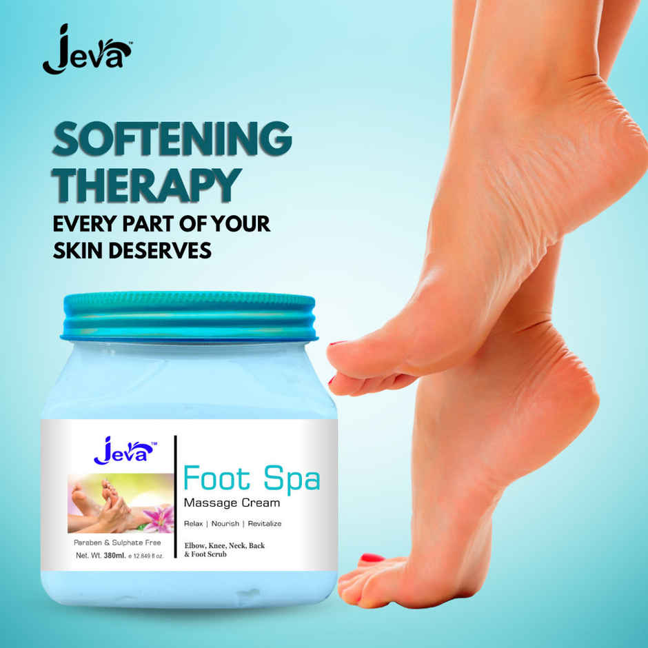 Jeva Foot Spa Cream | Deep Moisturizing & Softening Gel for Elbows, Knees & Feet
