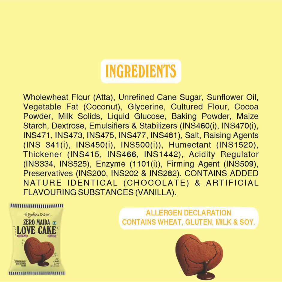 The Baker's Dozen Zero Maida Love Cake - Chocolate | Veg/Eggless Cake | Chocolate Cake | Heart cake