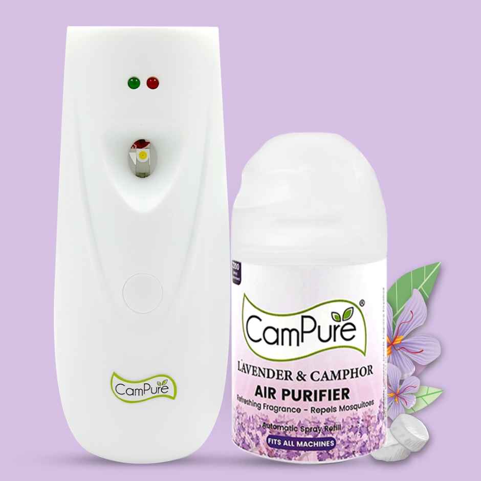 Campure Automatic Spray Machine + Lavender Camphor /Kapur Air Freshener Refill