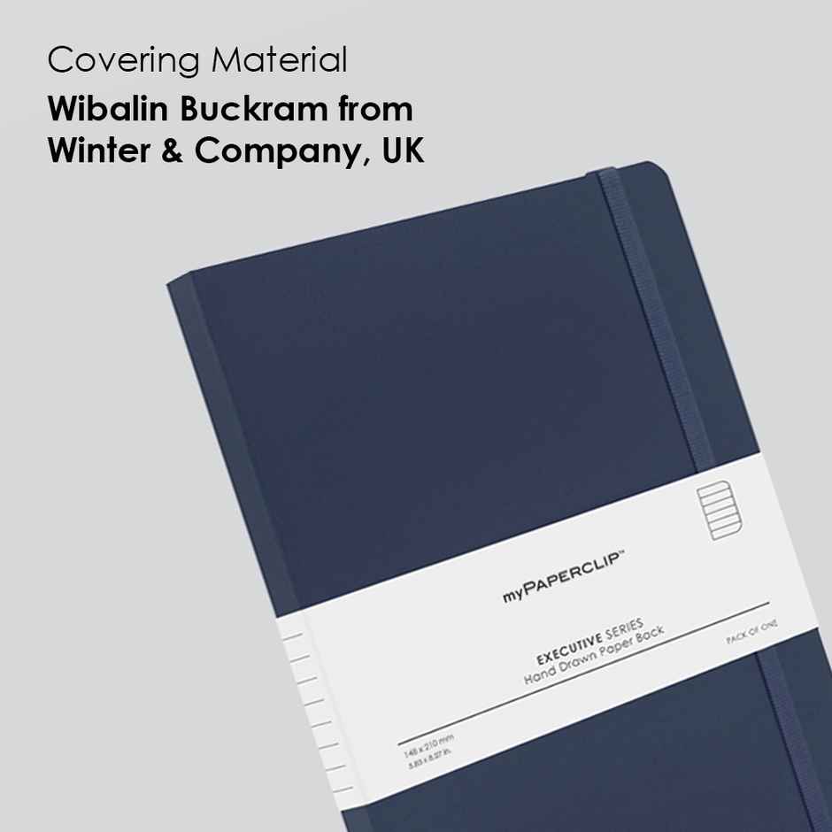 myPAPERCLIP Executive Series A5 Notebook | Blue | 240 Ruled Pages | 21 x 15 cm | Flat-Lay Design