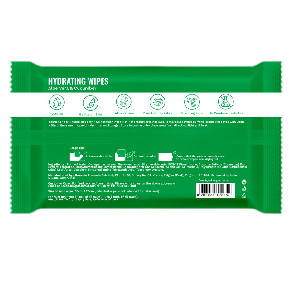 OVI Aloe Vera & Cucumber Hydraying Wipes | 5 Pulls