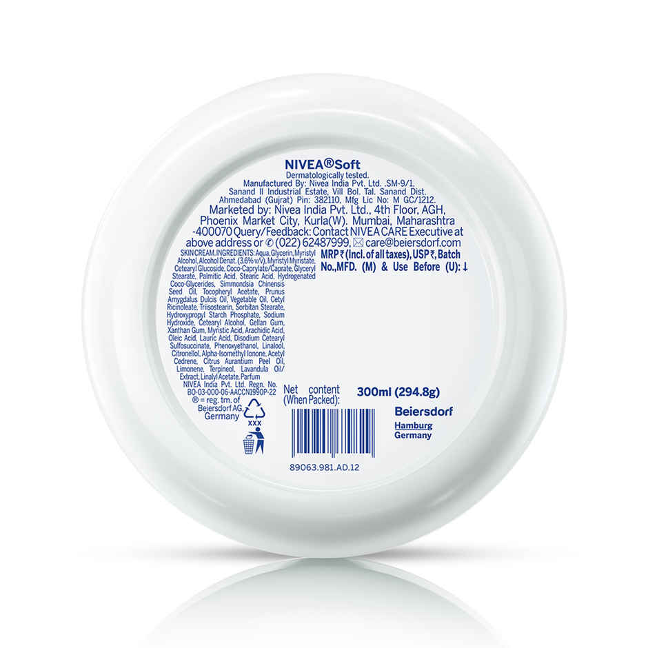 NIVEA Soft Light Moisturizer for Face, Hand & Body, Non-Greasy Cream for Instant Hydration