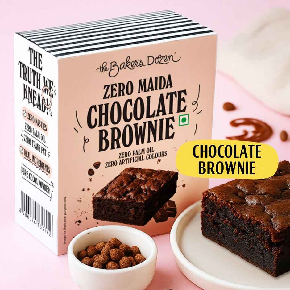The Baker'S Dozen Whole Wheat Banana Walnut Cake | Bakery Delight (150g) & The Baker'S Dozen Zero Maida Chocolate Brownie | Bakery Delight (55g) Combo