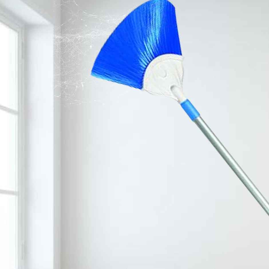 Cello Kleeno Cobweb Brush with Telescopic Rod, Blue | Soft Bristles for Gentle Effective Dusting