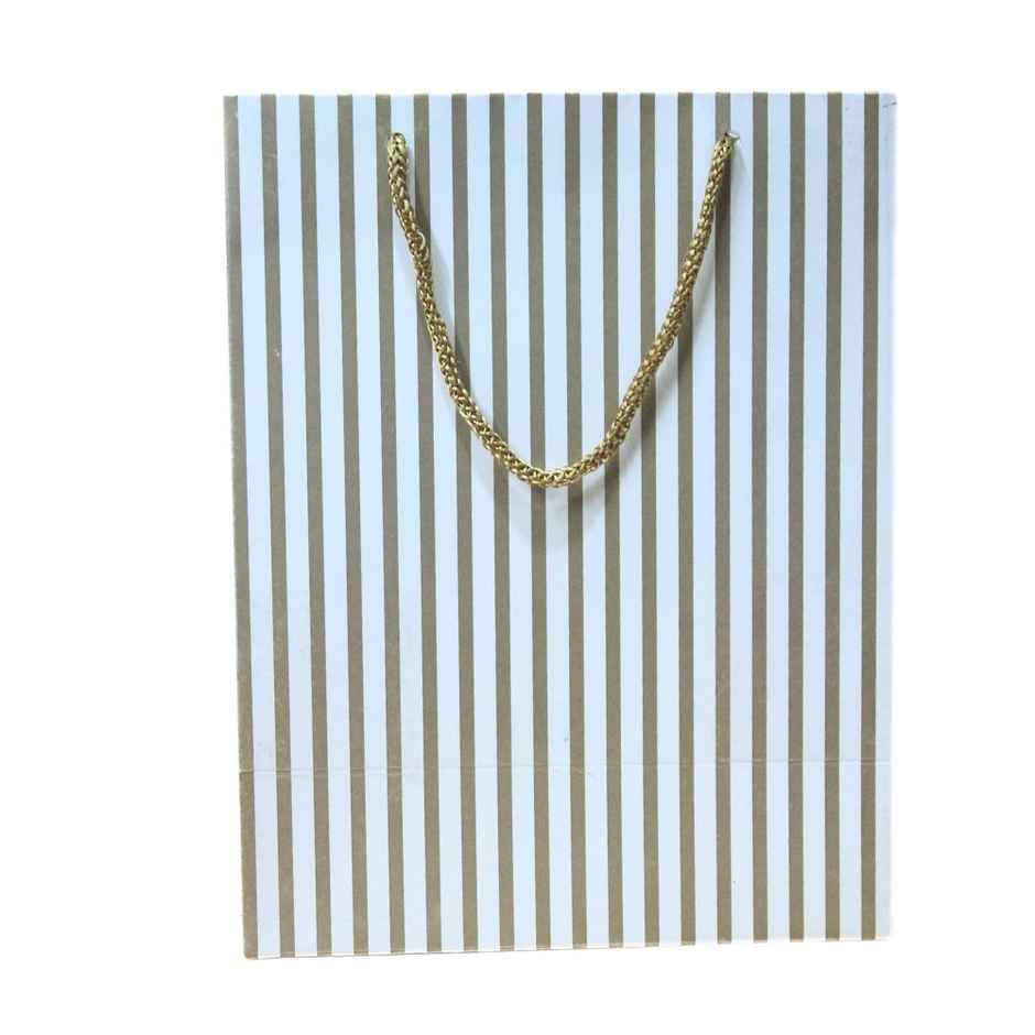 SE7EN Lines Design Gifting Paper Bag | Golden - M
