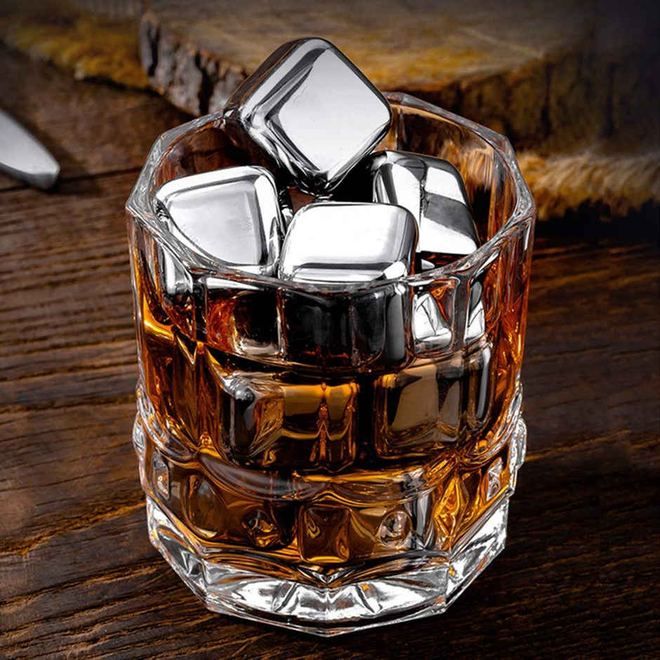 SE7EN Stainless Steel Reusable Ice Cubes with Tongs