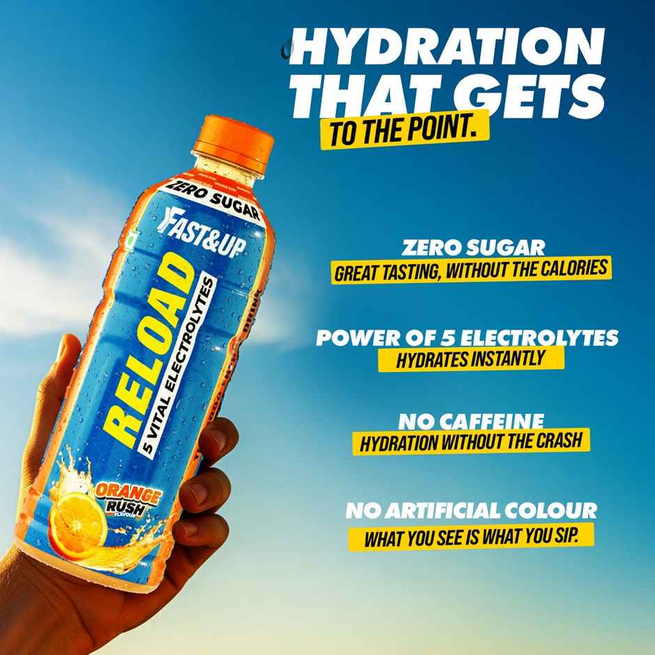 Fast&up Reload Zero Sugar Energy Drink | Refreshing Orange Flavour