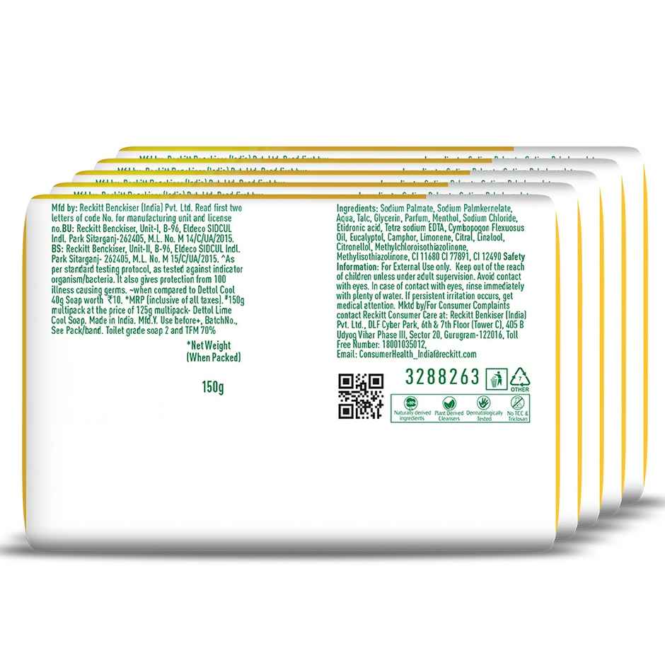 Dettol Lime Fresh Bathing Soap Bar with 12hr Freshness