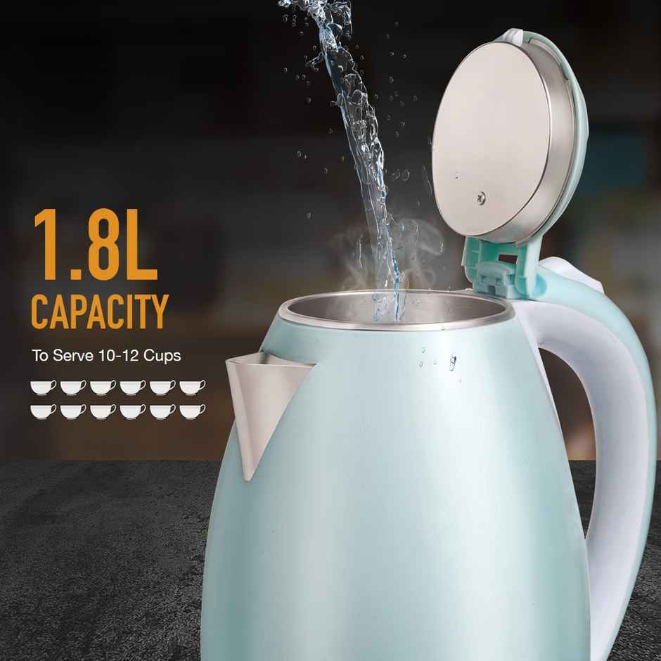 Kent Amaze Cool Touch Electric Kettle 1.8L 1500W - Plastic Outer & Stainless Steel Body Inside