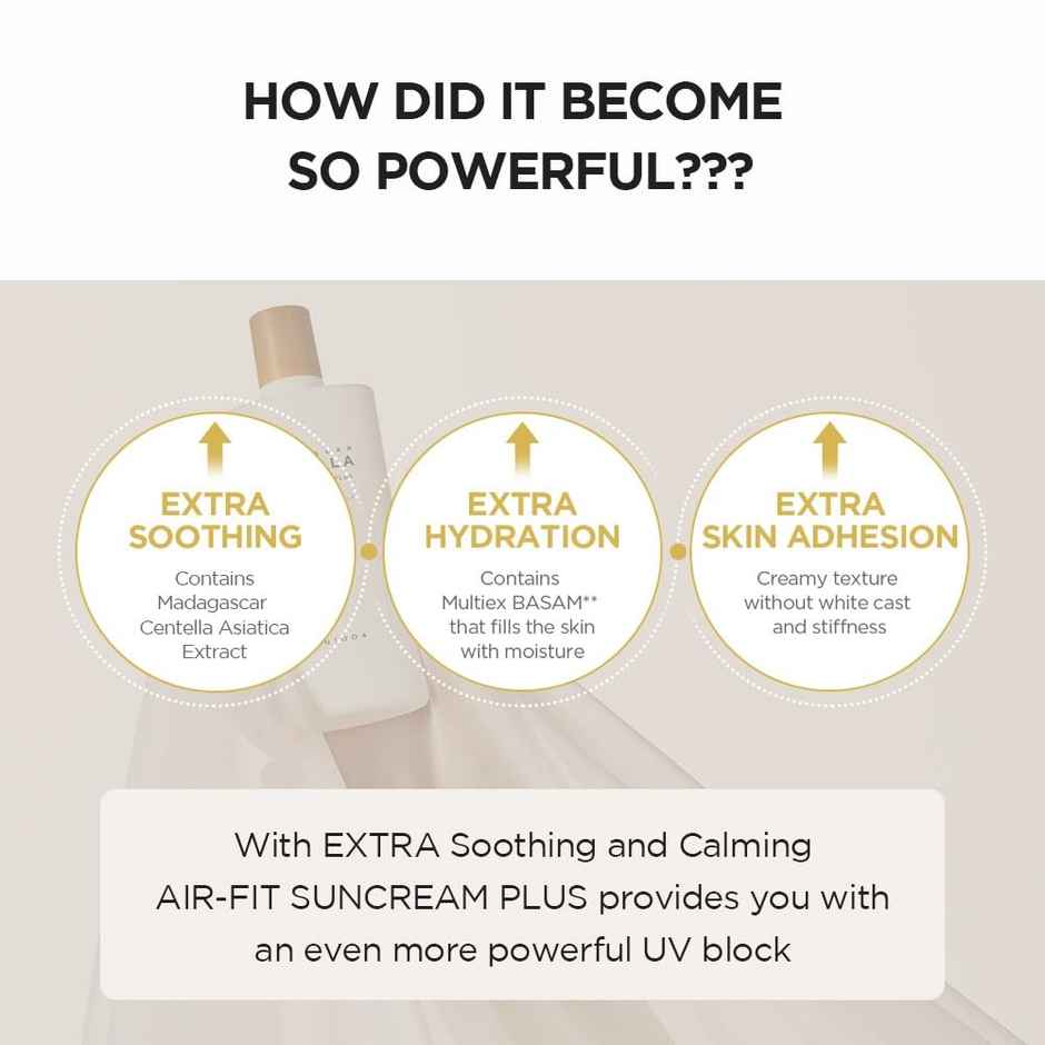 Skin1004 Madagascar Centella Air-Fit All Skin Type Suncream Plus, SPF 50+ PA++++