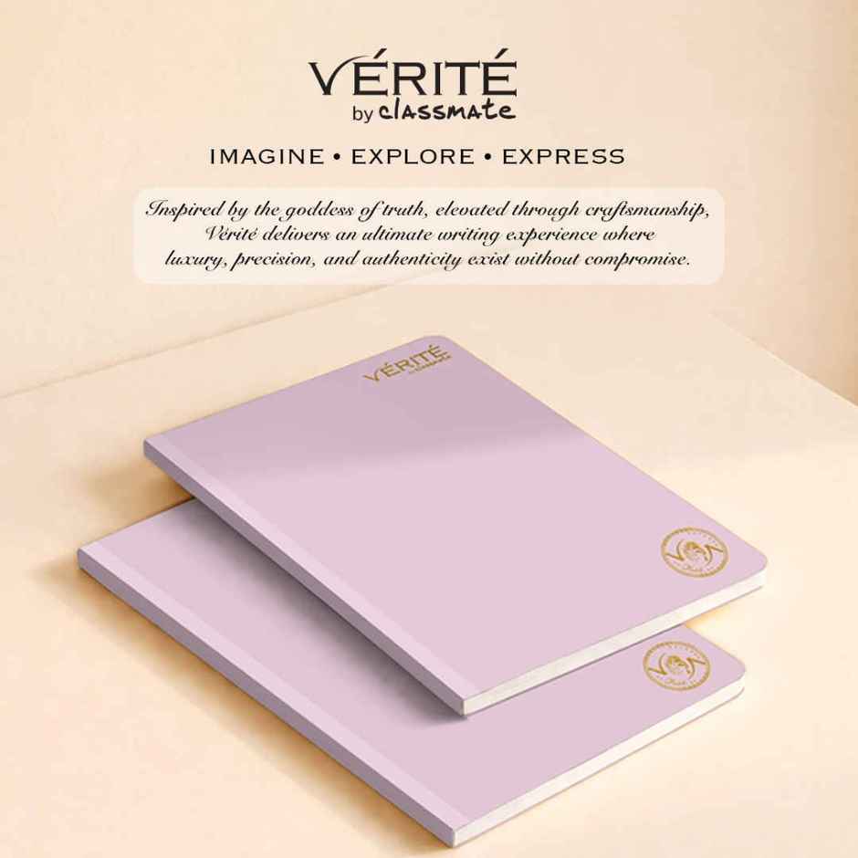 Verite by Classmate | Lay Flat Notebook | Radiance | Size 240 X 180 | Single Line | 120 Pages