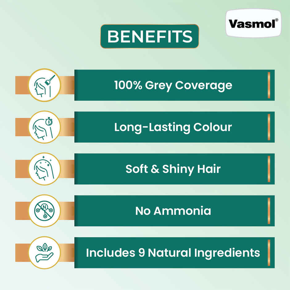 Vasmol Henna Shampoo Hair Colour Natural Black