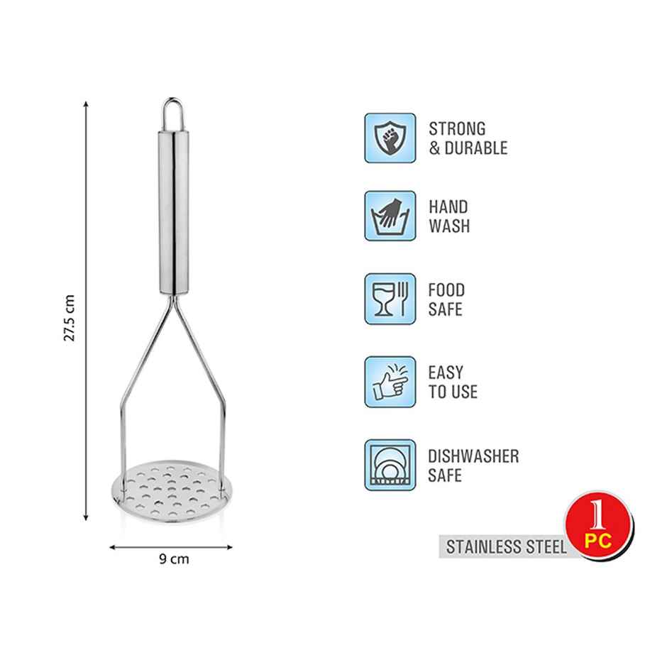 Vinayak Stainless Steel Potato Masher (Silver, 1 Unit)