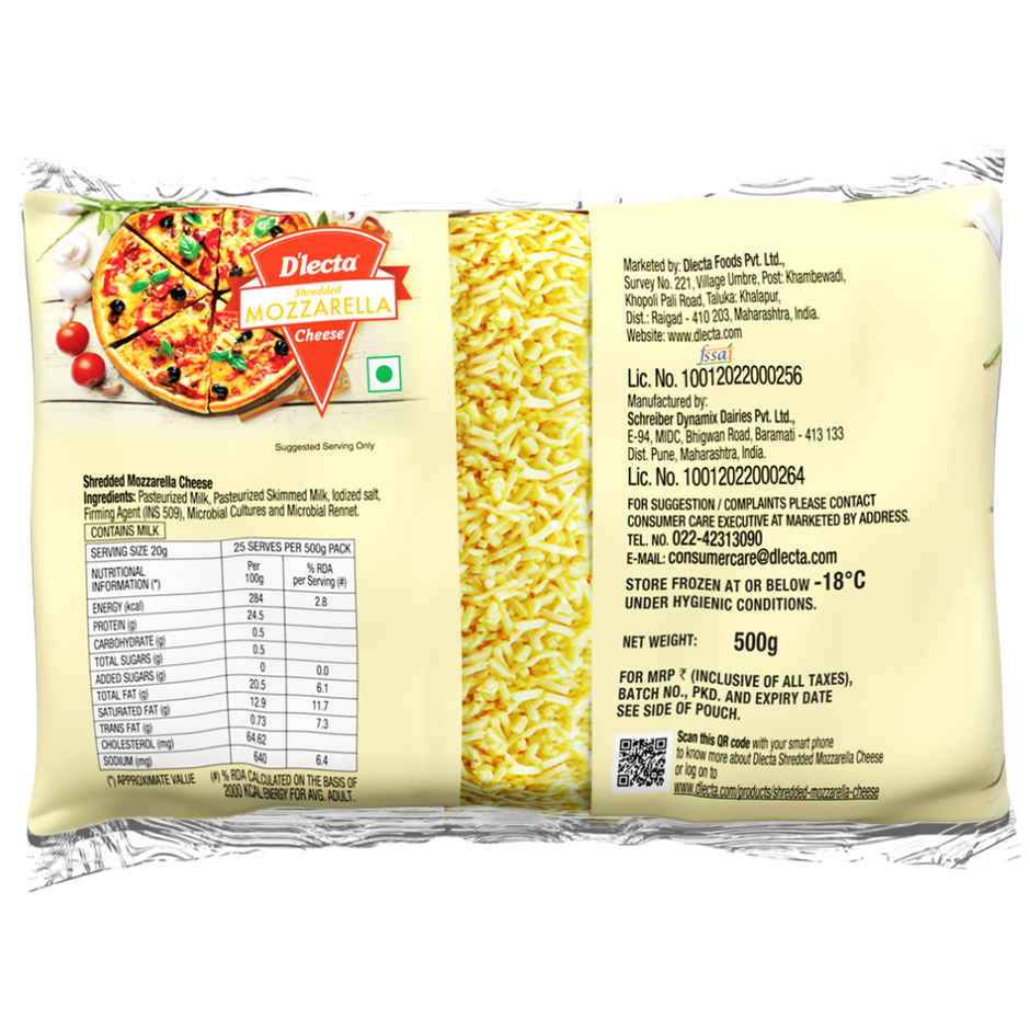 D'lecta Shredded Mozzarella Pizza Cheese