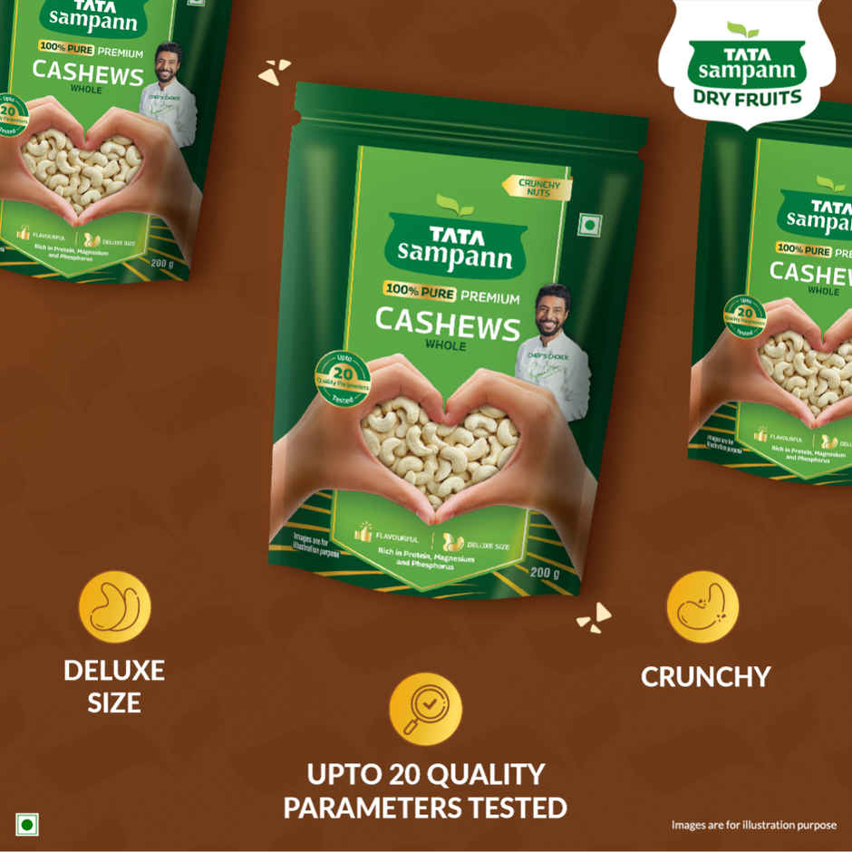 Tata Sampann 100% Pure Premium Cashews/Kaju Whole