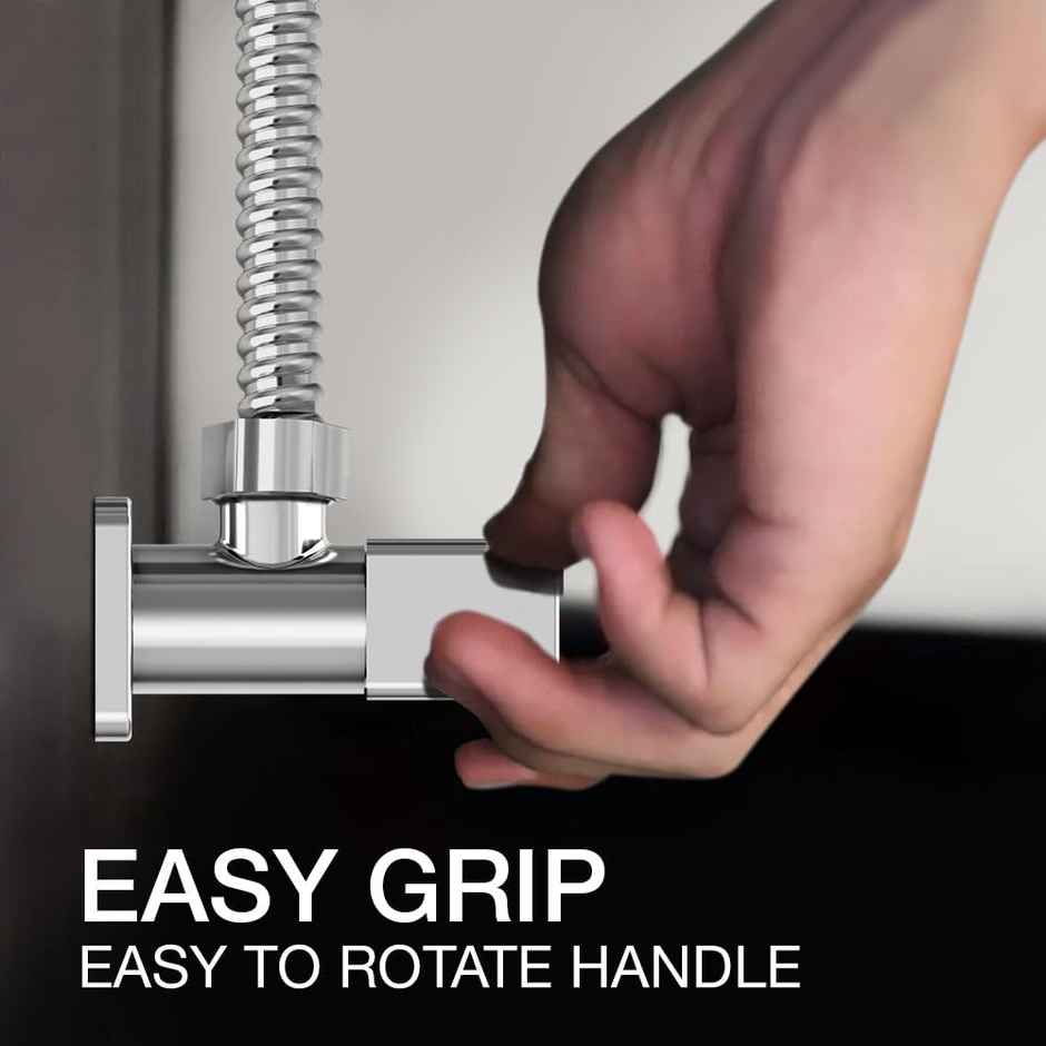 Kohler Brass Angle Valve With Leak-proof Design Stop Cock and Wall Flange Chrome Finish | Pack of 2