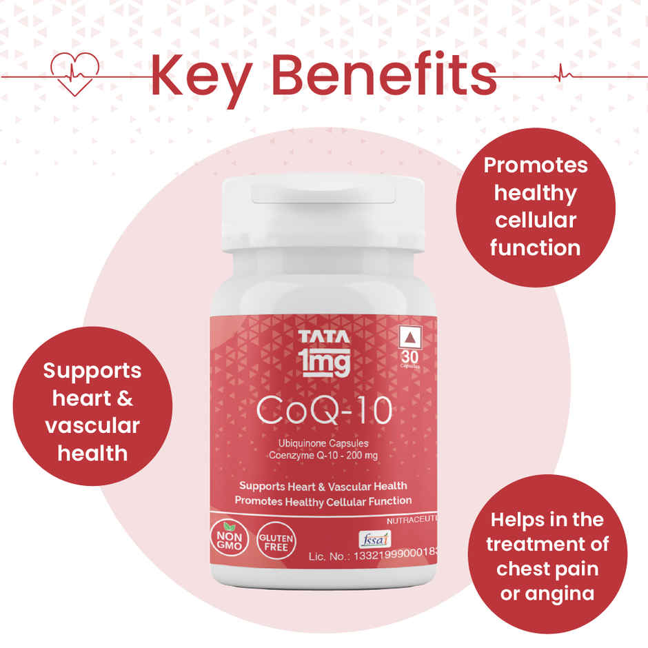 Tata 1mg CoQ 10 Coenzyme Capsules Heart Health