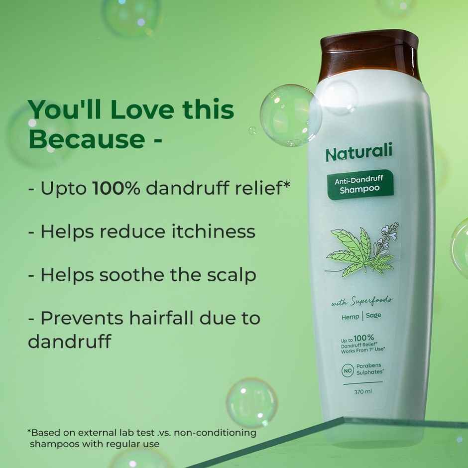 Naturali Anti Dandruff Shampoo | Salicylic Acid Shampoo | No Sulfate No Paraben Shampoo
