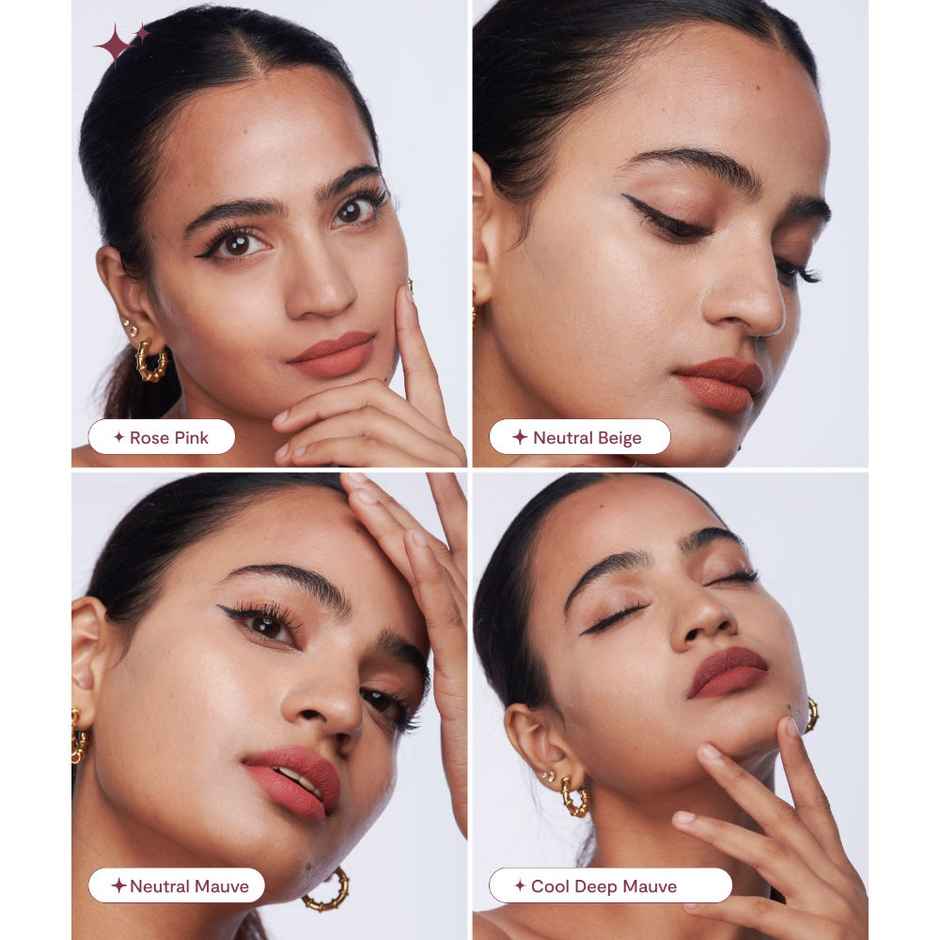 Gush Beauty Super Stack 4 in 1 Liquid Lipstick Stack | Conditioning & Pigmented | Nuditude | Pink Toned Nudes