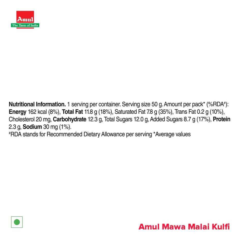 Amul Mawa Malai Kulfi Icecream Stick