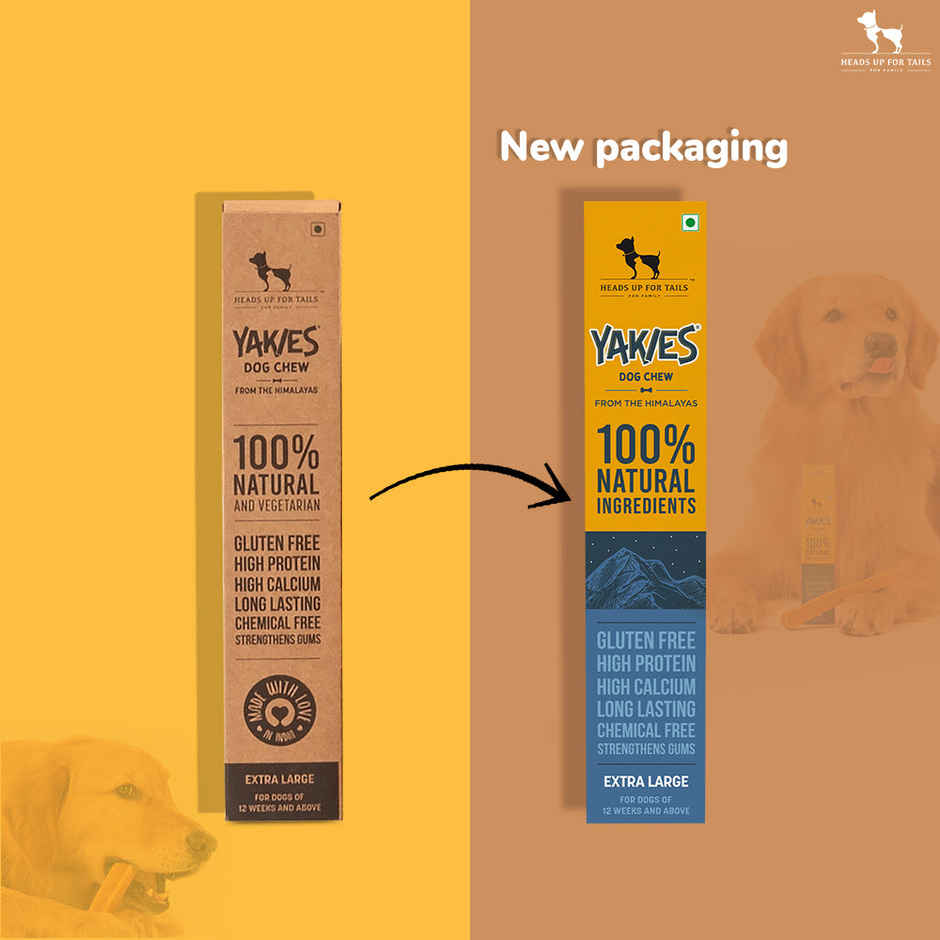 HUFT Yakies Chew Bone Dog Treat, MediumMono Carton
