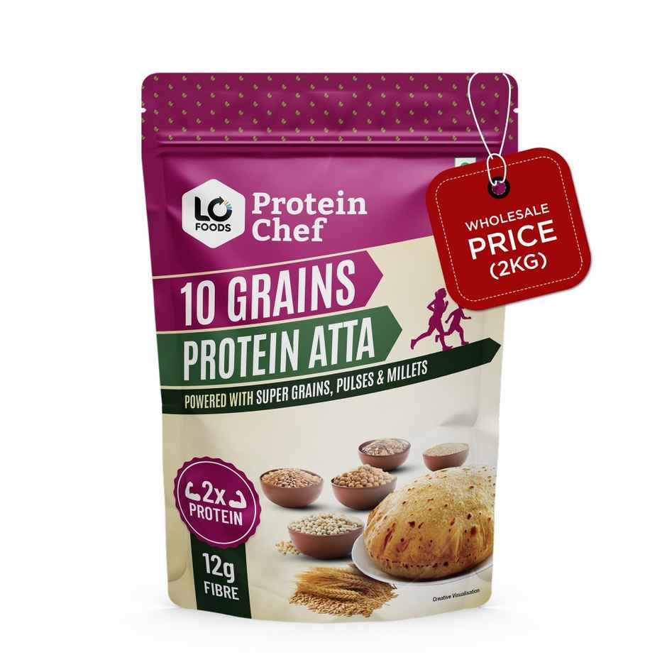 Protein Chef 10 Grain Double Protein Atta- Chakki Multigrain Atta with Millet Jowar Ragi Flour