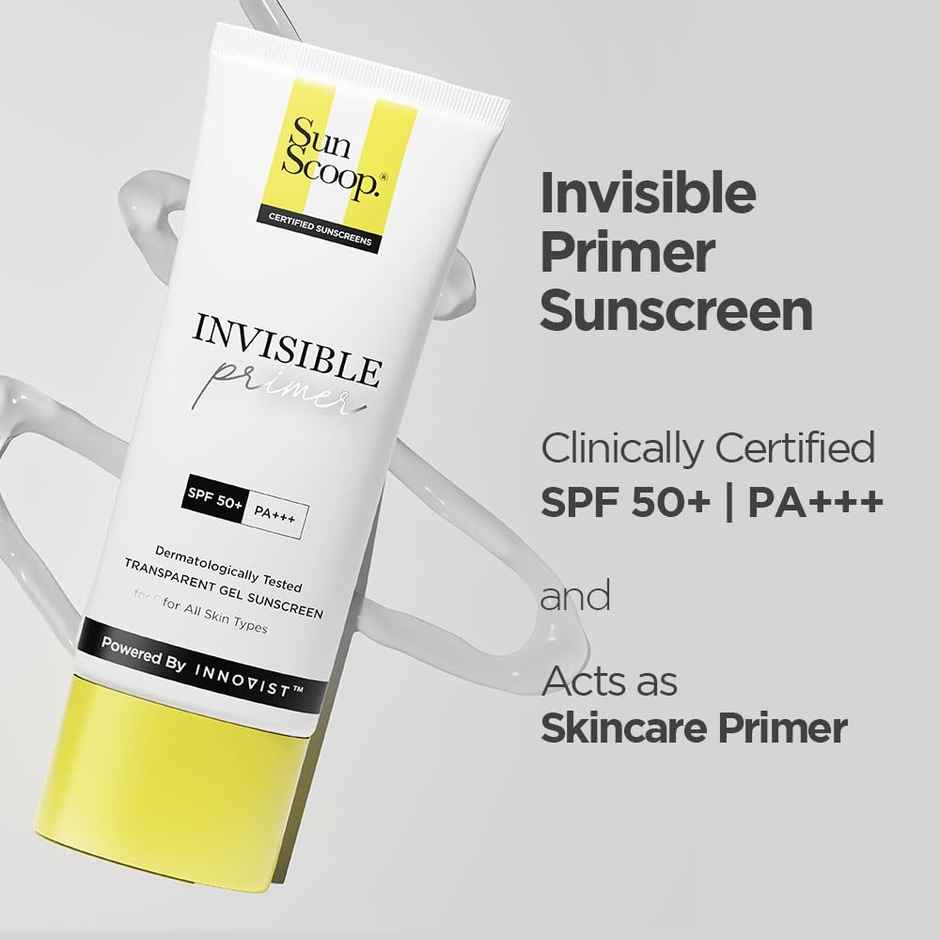 Sunscoop Invisible Gel Face Sunscreen SPF 50 PA+++ Broad Spectrum (Uva &Uvb) & Primer Like Finish