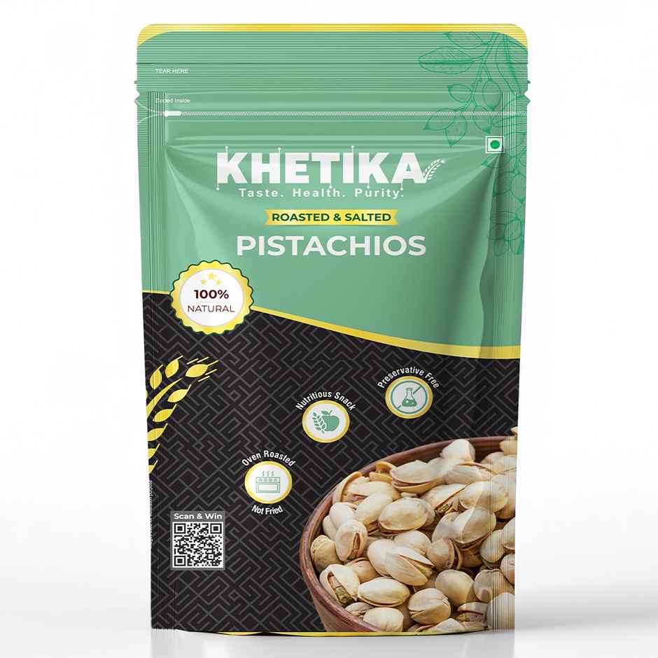 Khetika Premium Roasted & Salted Pistachio | Pista | Zero Preservatives