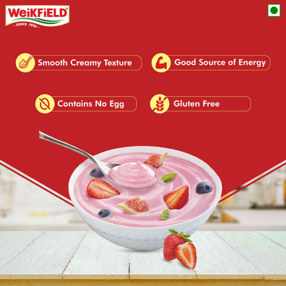 Weikfield Custard Powder Strawberry Flavor Carton