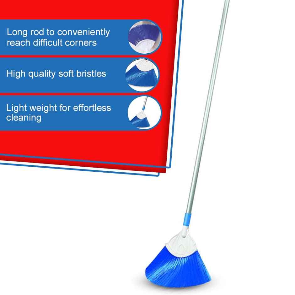 Cello Kleeno Cobweb Brush with Telescopic Rod, Blue | Soft Bristles for Gentle Effective Dusting