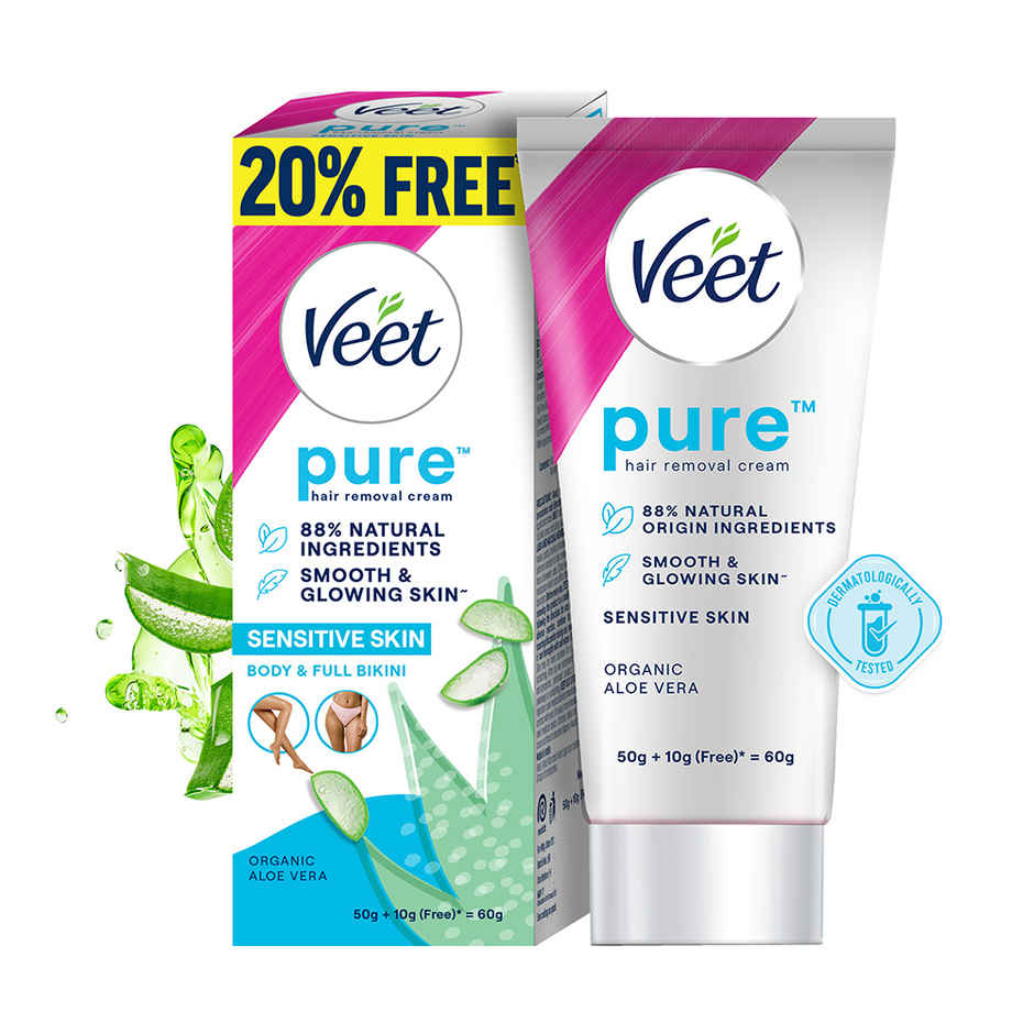 Veet Sensitive Skin Hair Removal Cream(50gms) & Nivea Soft Light Moisturizer for Face Hand & Body Non-Sticky Cream with Vitamin E & Jojoba Oil(300ml) Combo