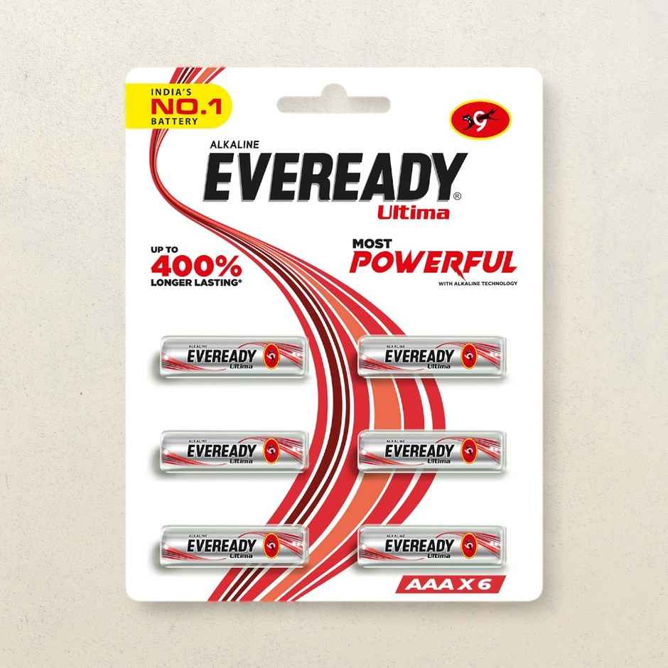 Eveready Ultima Alkaline AAA Battery | Long-lasting|Pack of 6
