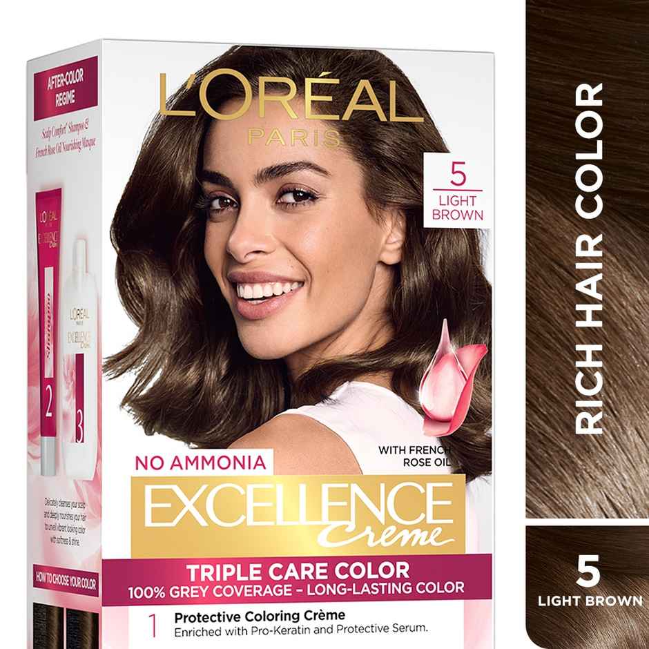L'Oreal Paris Excellence Creme Hair Color 5 Light Brown/Natural Brown