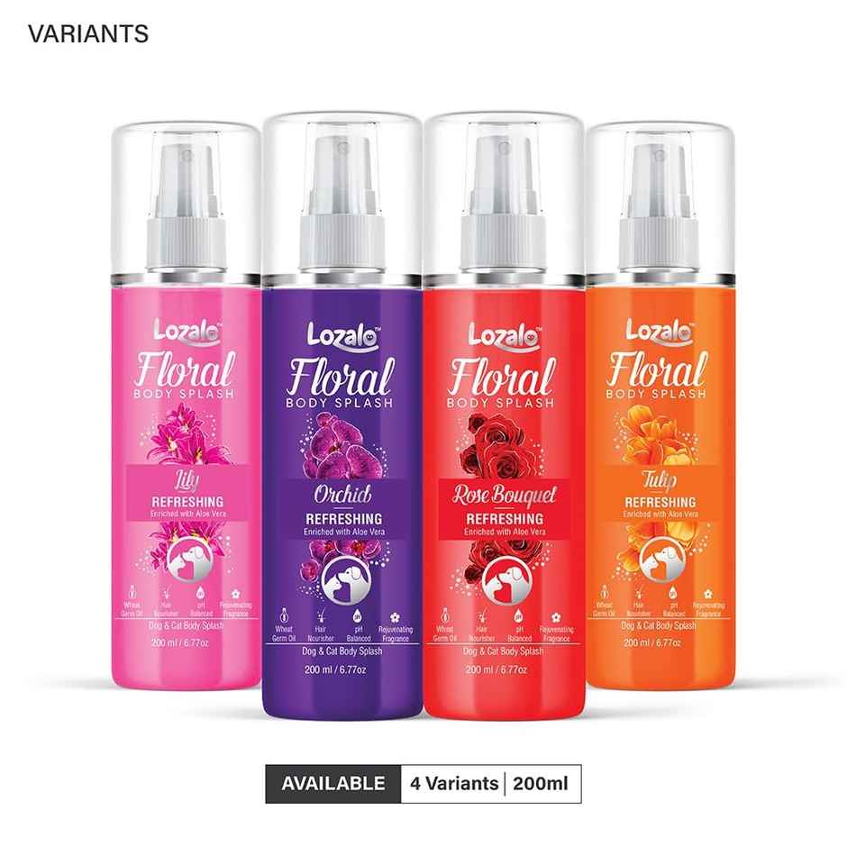 Lozalo Floral Pet Perfume | Orchid | Odour Eliminator | Aloe Vera - Wheat Germ Oil